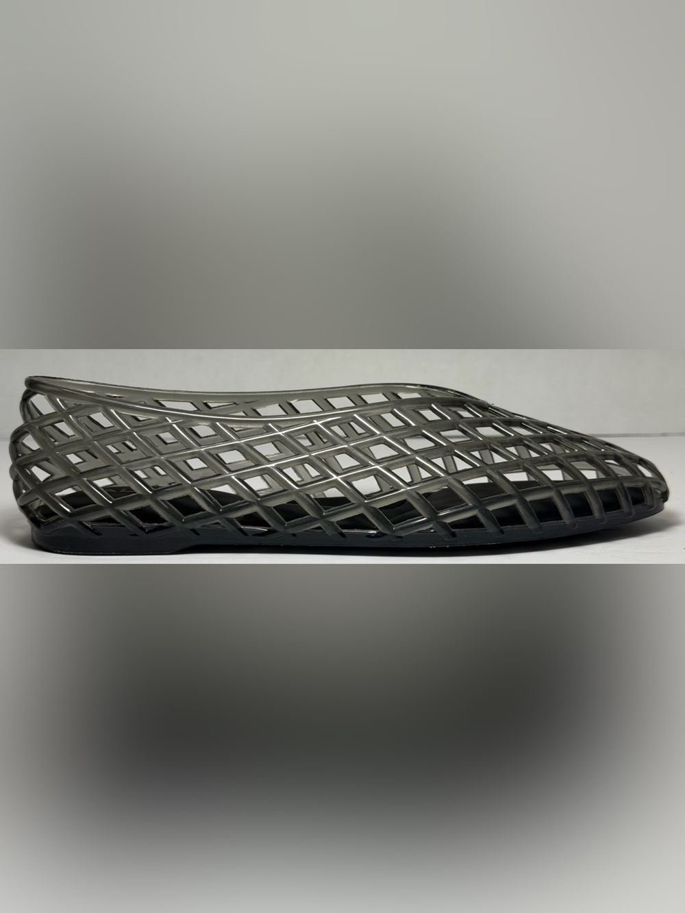 ALDO Translucent Smoky Black Woven Lattice Jelly Ballet Flats Size 8